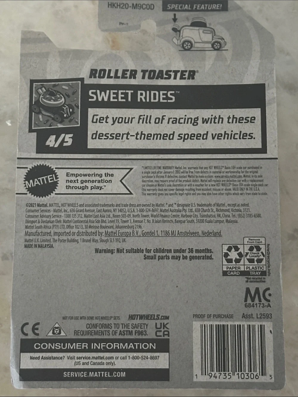 Hot Wheels Roller Toaster Toy Car - Red